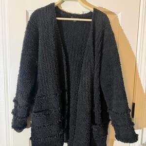 Barefoot Dreams CozyChic Boardwalk Cardigan Black 2XL Cozy Knit